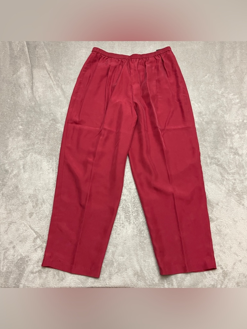 NWT JOSEPHINE CHAUS SPORT Maroon 100% SILK High-Rise STRAIGHT LEG Dress Pants XL